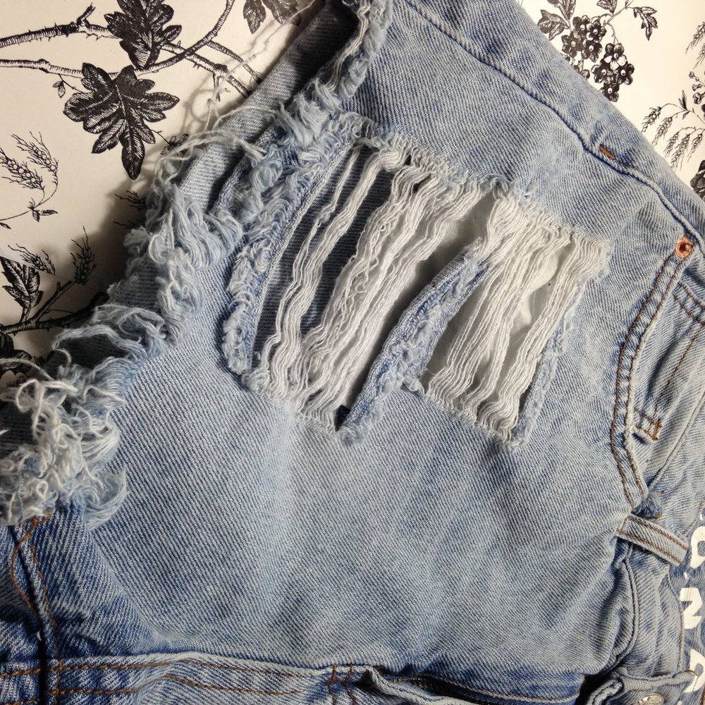 S.O.N.G Distressed Ripped Short Shorts - Picture 3 of 13